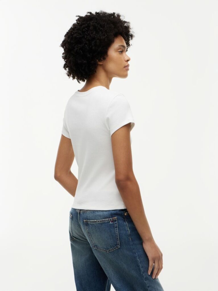 White Washed Crest Slim T-Shirt  Women