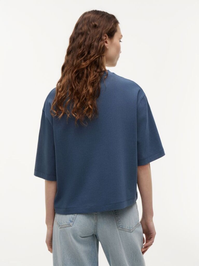 Blue Crest Embroidery Relaxed Washed Jersey T-Shirt  Women