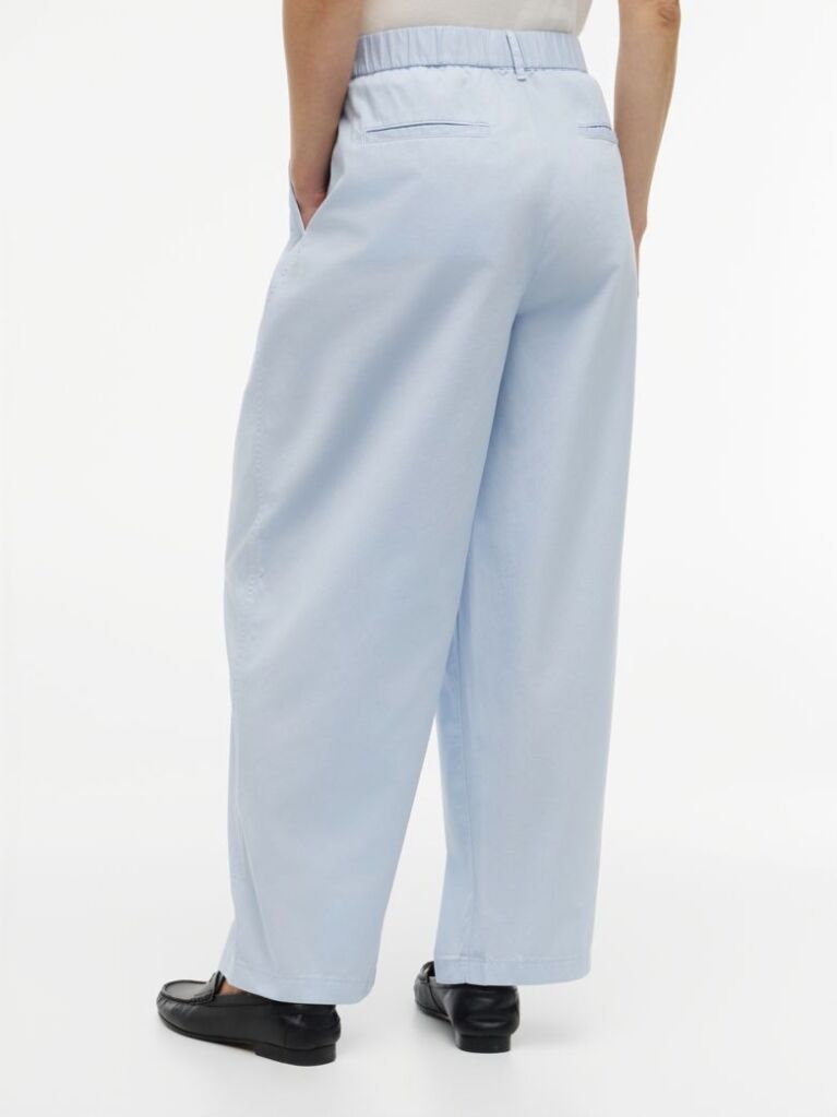Blue Washed Barrel Leg Chinos  Women