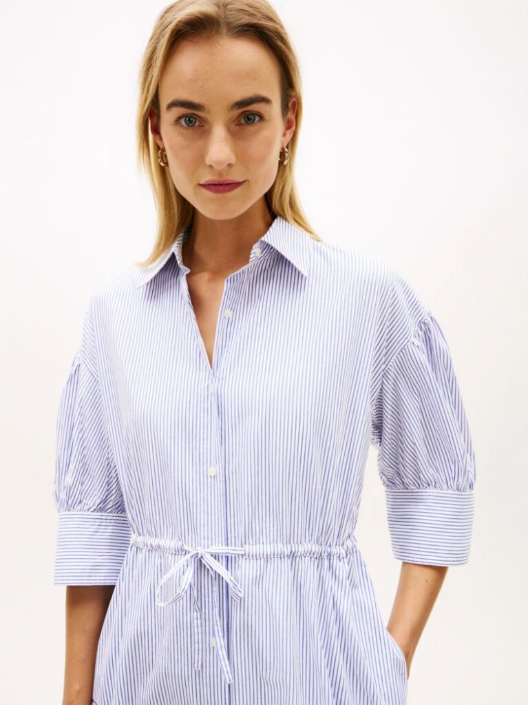 Multi Embroidery Poplin Midi Shirt Dress  Women