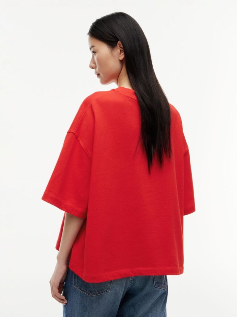 Red Crest Relaxed Oversized T-Shirt  Women