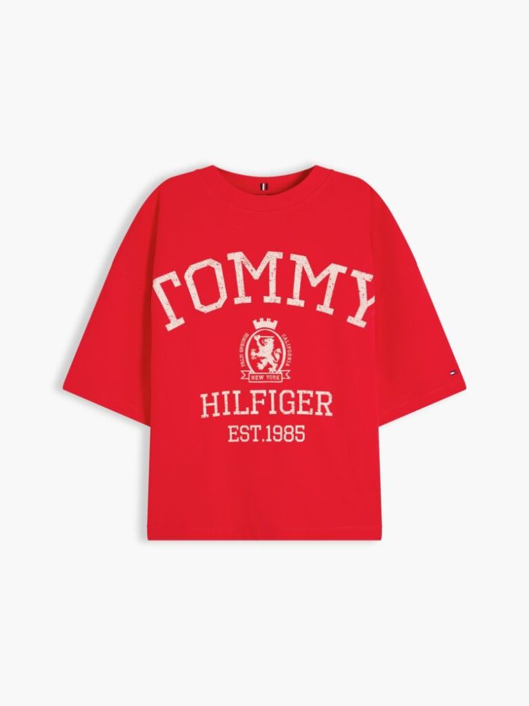 Red Crest Relaxed Oversized T-Shirt  Women