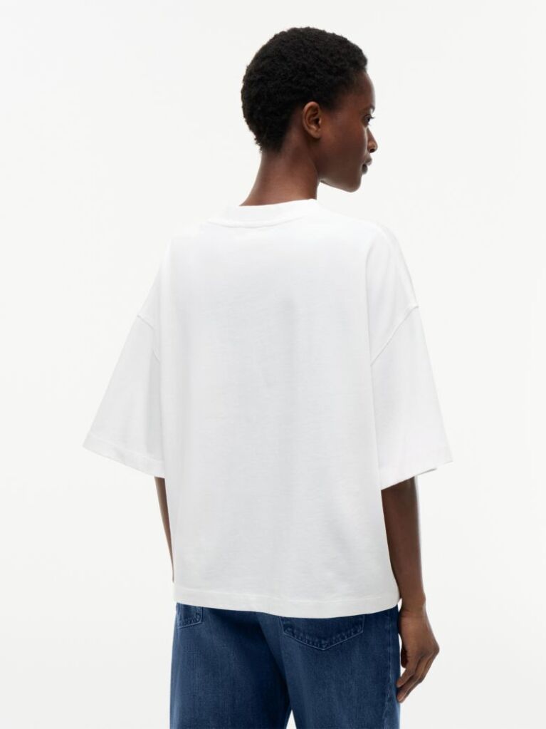 White Crest Relaxed Oversized T-Shirt  Women
