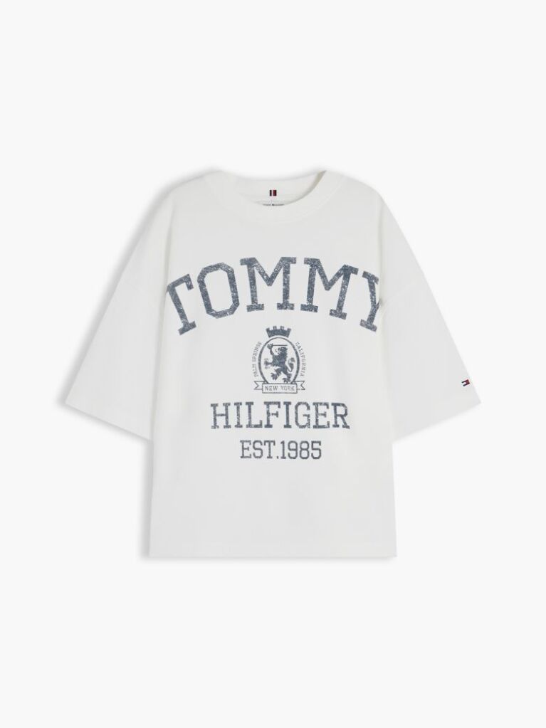 White Crest Relaxed Oversized T-Shirt  Women