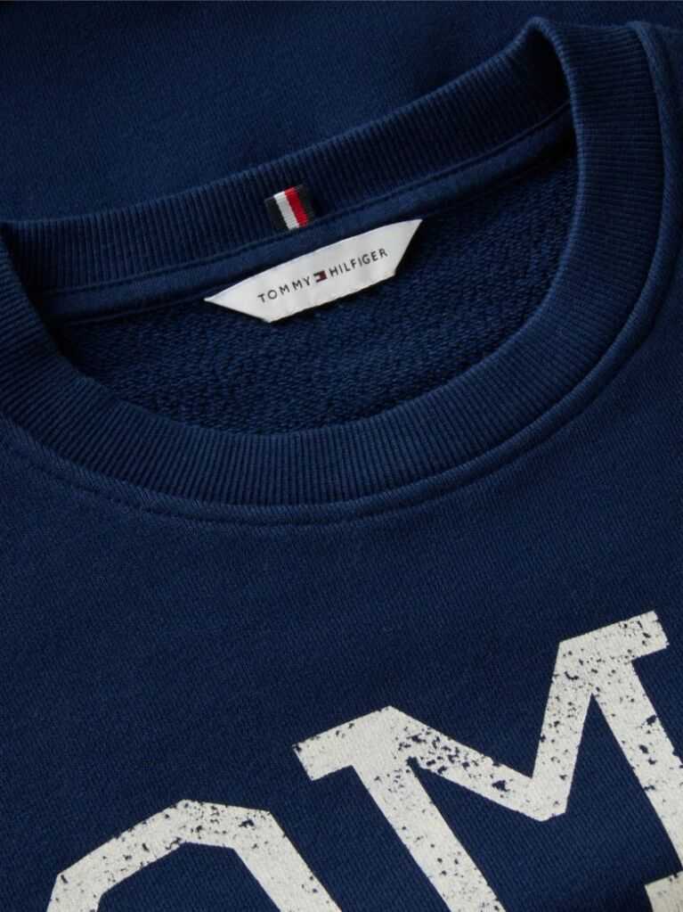 Blue Crest Logo Drawstring Hem Relaxed Sweatshirt  Women