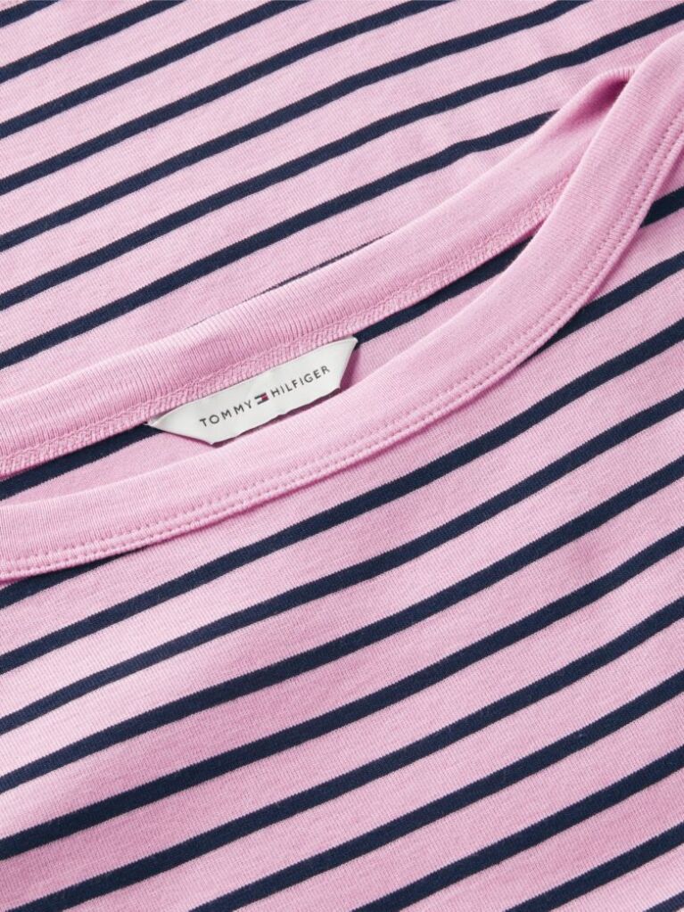 Multi Gold-Tone Button Boat Neck T-Shirt  Women