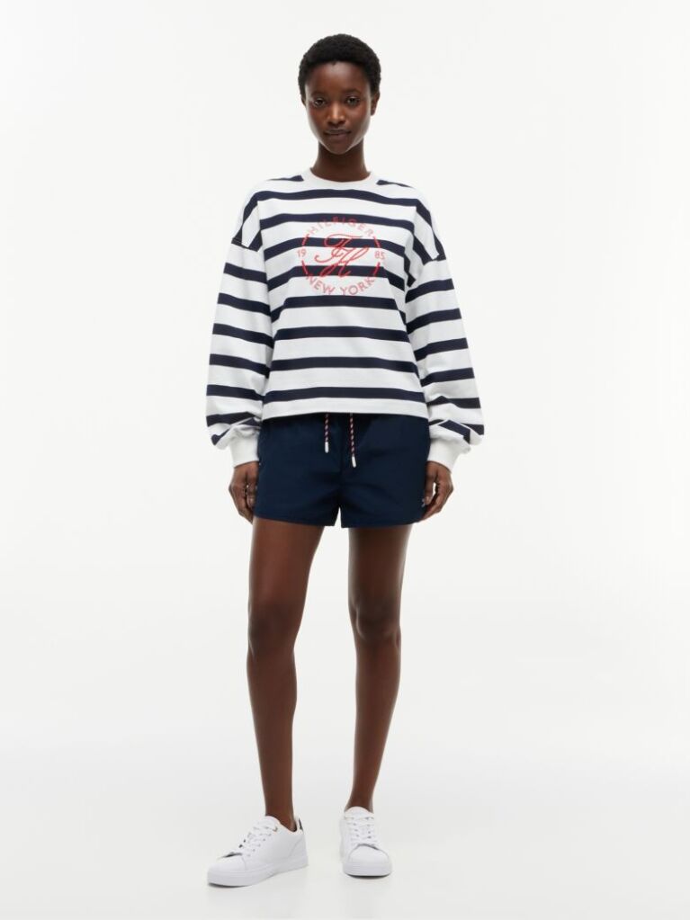 Multi Logo Relaxed Crew Neck Sweatshirt  Women