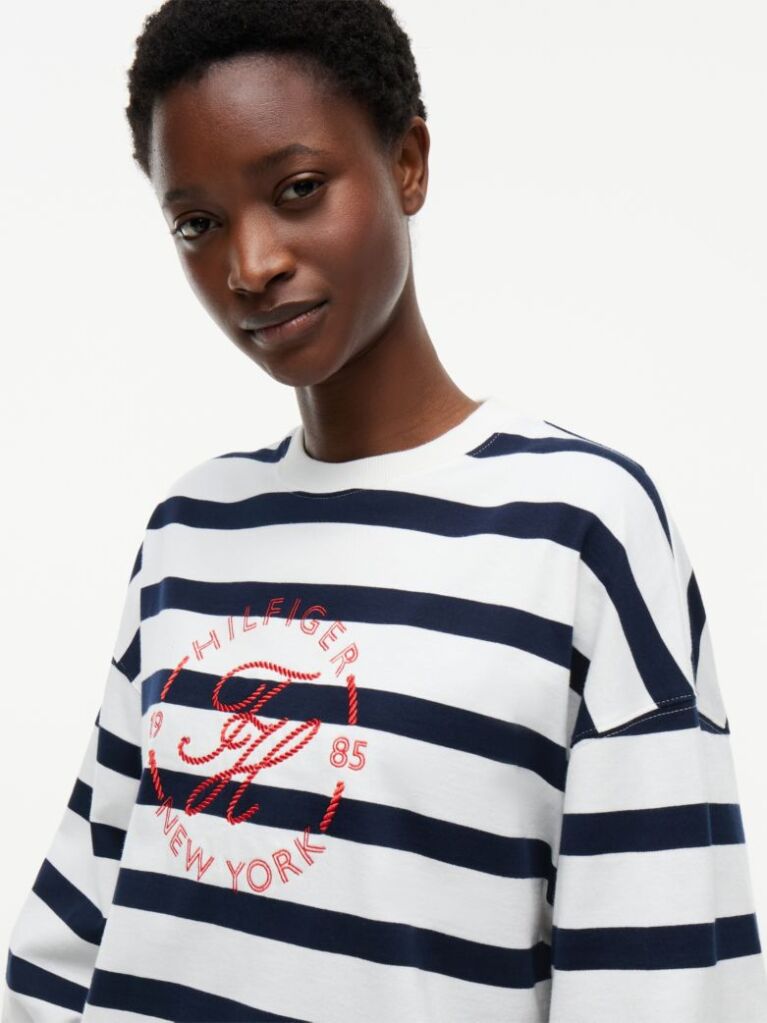 Multi Logo Relaxed Crew Neck Sweatshirt  Women