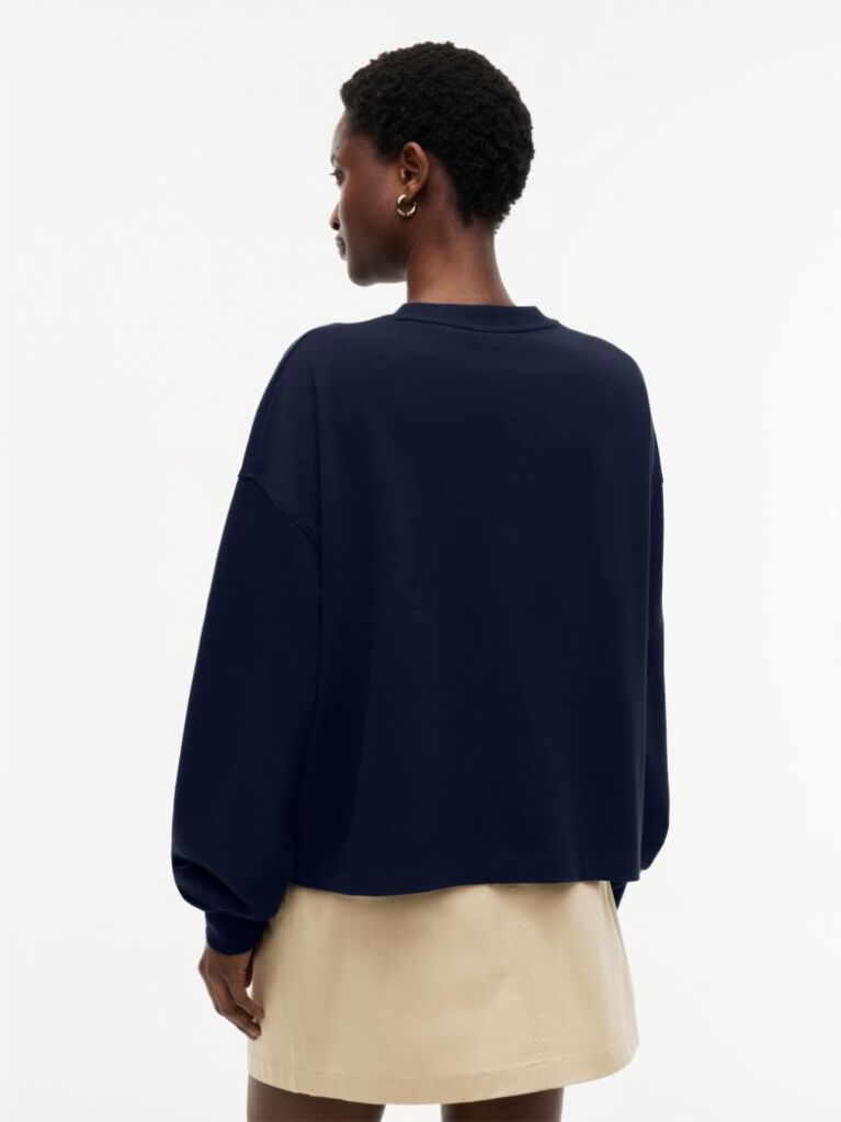 Blue Logo Relaxed Crew Neck Sweatshirt  Women