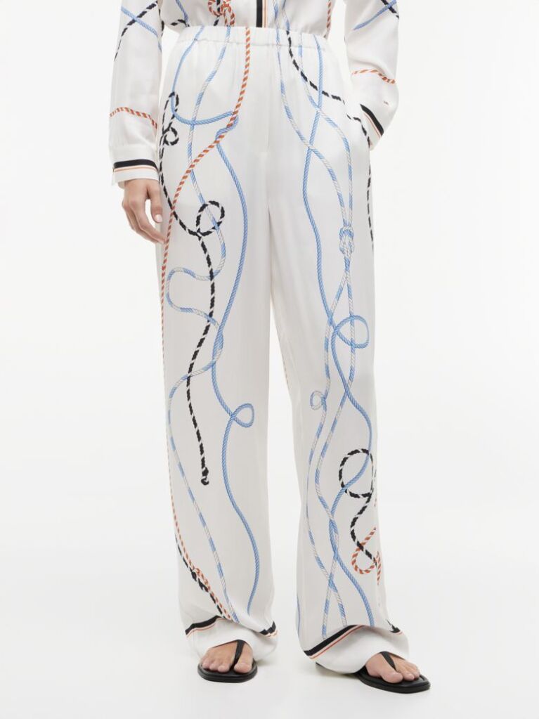 Multi Rope Print Relaxed Straight Trousers  Women