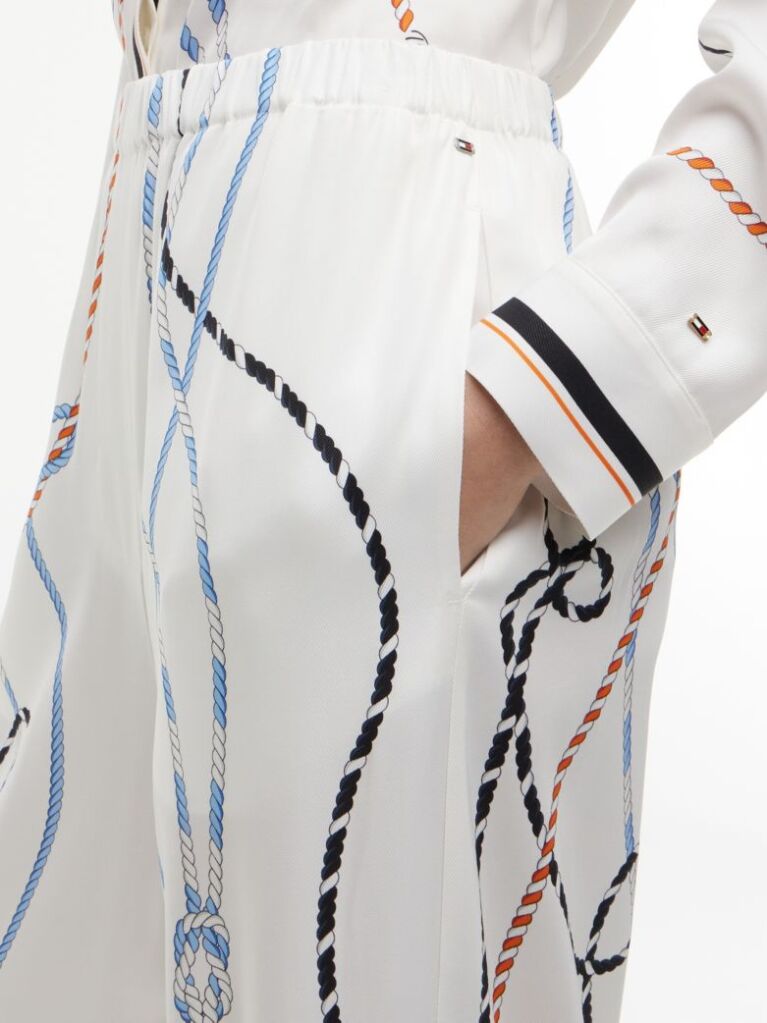 Multi Rope Print Relaxed Straight Trousers  Women