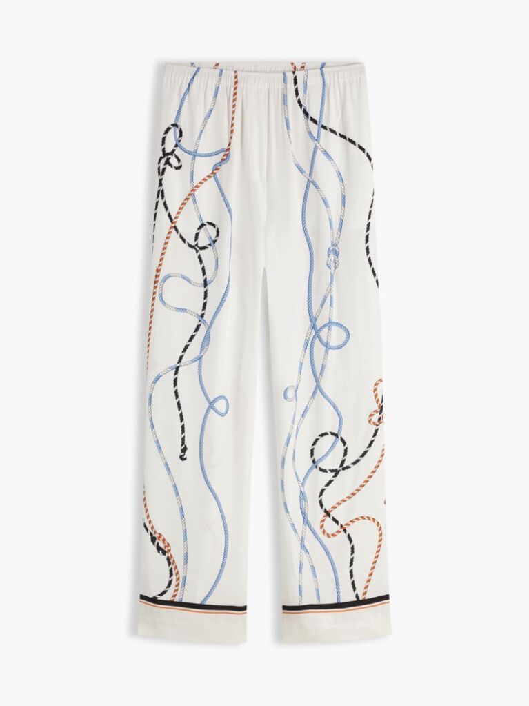 Multi Rope Print Relaxed Straight Trousers  Women