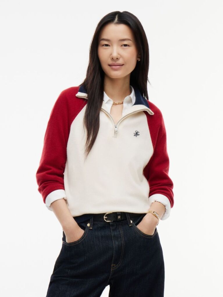 Multi Relaxed Quarter-Zip Jumper With Cashmere  Women