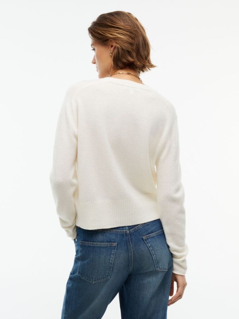 Beige Pure Wool Slim Button Cardigan  Women