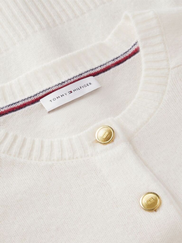 Beige Pure Wool Slim Button Cardigan  Women