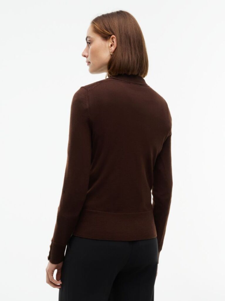 Brown Pure Wool Slim Turtleneck Jumper  Women