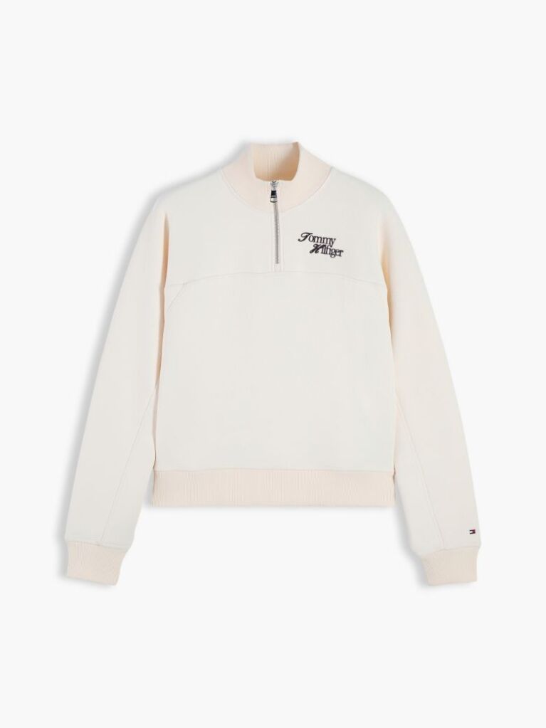 Beige Logo Relaxed Terry Quarter-Zip Sweatshirt  Women