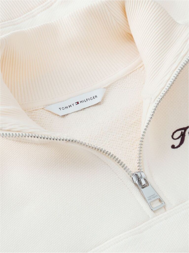 Beige Logo Relaxed Terry Quarter-Zip Sweatshirt  Women