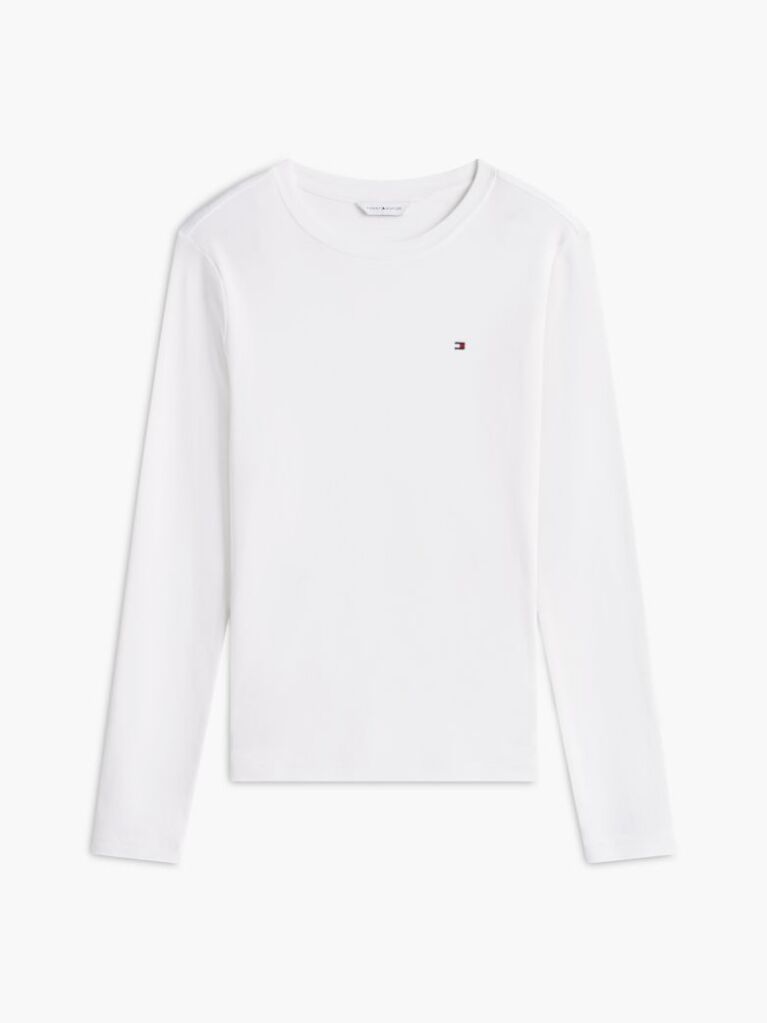 Beige Slim Crew Neck Long Sleeve T-Shirt  Women